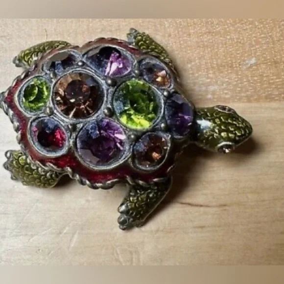 Jay Strongwater Swarovski St. Petersburg Sasha Jeweled Turtle Small Trinket Box - Picture 2 of 4